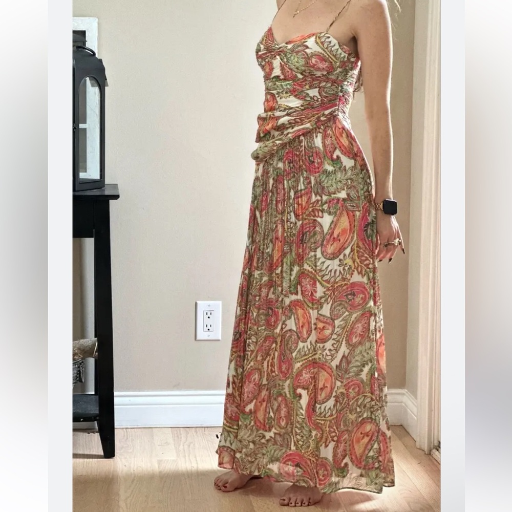 Badgley Mischka Multicolor Paisley Maxi Dress